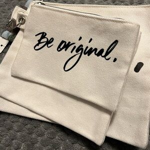 bareMinerals Set of 3 Canvas Zipper Makeup Pouches (B2)